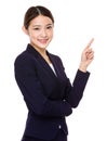 Businesswoman with finger point upwards Royalty Free Stock Photo