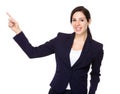 Businesswoman with finger point upwards Royalty Free Stock Photo