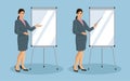 Businesswoman with flipchart Royalty Free Stock Photo