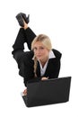 Businesswoman on the floor with laptop Royalty Free Stock Photo