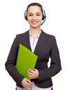 Businesswoman with folders Royalty Free Stock Photo
