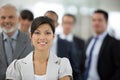 Businesswoman in front of sales team Royalty Free Stock Photo