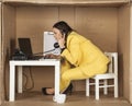 Businesswoman gives advice over the telephone Royalty Free Stock Photo