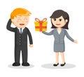 Businesswoman giving a gift to his lover Royalty Free Stock Photo