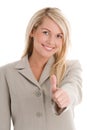 Businesswoman giving thumbs up