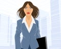 Businesswoman going with folder