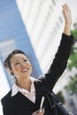 Businesswoman Hailing Cab Royalty Free Stock Photo