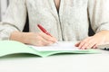 Businesswoman hand signing a contract Royalty Free Stock Photo