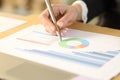 Businesswoman hands checking chart in office Royalty Free Stock Photo