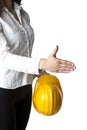 Businesswoman with hardhat Ready For Handshaking Royalty Free Stock Photo