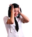 Businesswoman has a headache Royalty Free Stock Photo