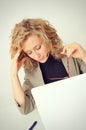 Businesswoman has headache Royalty Free Stock Photo