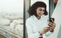 A businesswoman having a videocall