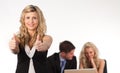 Businesswoman with her thumb up to camera Royalty Free Stock Photo