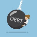 Businesswoman is Hit by Debt Wrecking Ball