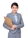 Businesswoman hold with file board Royalty Free Stock Photo