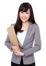 Businesswoman hold with file pad Royalty Free Stock Photo