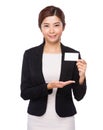 Businesswoman hold with namecard