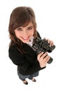 Businesswoman holding binoculars Royalty Free Stock Photo