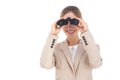 Businesswoman holding binoculars Royalty Free Stock Photo