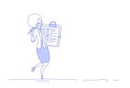 Businesswoman holding check list clipboard survey project management concept sketch doodle horizontal