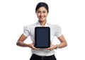 Businesswoman holding digital tablet