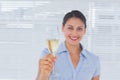 Businesswoman holding flute of champagne Royalty Free Stock Photo