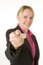 Businesswoman Holding Gold Credit Card