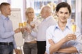 Businesswoman holding holding glass of champagne Royalty Free Stock Photo