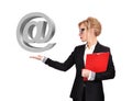 Businesswoman holding mail Royalty Free Stock Photo