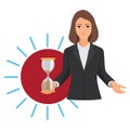 Businesswoman Holding A Sand Timer