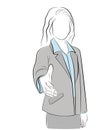 Businesswoman holds out her hand. understanding. Contract. vector illustration.