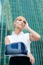 Businesswoman With Injured Arm Royalty Free Stock Photo