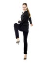 Businesswoman kicking Royalty Free Stock Photo