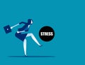 Businesswoman kicking stress. Concept business vector, Hard work, Optimistic