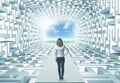 Businesswoman in labyrinth Royalty Free Stock Photo