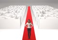 Businesswoman in labyrinth Royalty Free Stock Photo