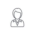 Businesswoman, lady avatar, business thin line icon. Linear vector symbol Royalty Free Stock Photo