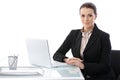 Businesswoman with laptop Royalty Free Stock Photo