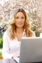Businesswoman with laptop Royalty Free Stock Photo