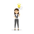 Businesswoman with light bulb. Royalty Free Stock Photo