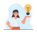 Businesswoman with lightbulb