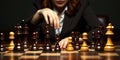 Businesswoman making her checkmate move. Generative AI Royalty Free Stock Photo