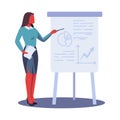 Businesswoman making presentation vector illustration Royalty Free Stock Photo