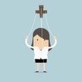 Businesswoman marionette on ropes. Royalty Free Stock Photo