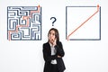 Businesswoman with maze Royalty Free Stock Photo