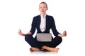 Businesswoman meditating