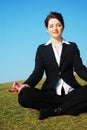 Businesswoman meditating