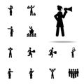 businesswoman, megaphone icon. businesswoman icons universal set for web and mobile