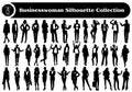 Businesswoman or Office Employee Silhouettes Vector Collection